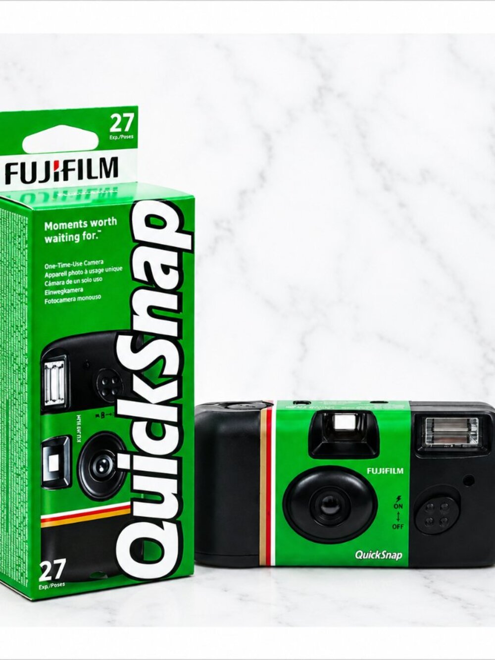 Fujifilm QuickSnap Flash 400 Disposable Film Camera 27 Exposures Indoor/Outdoor